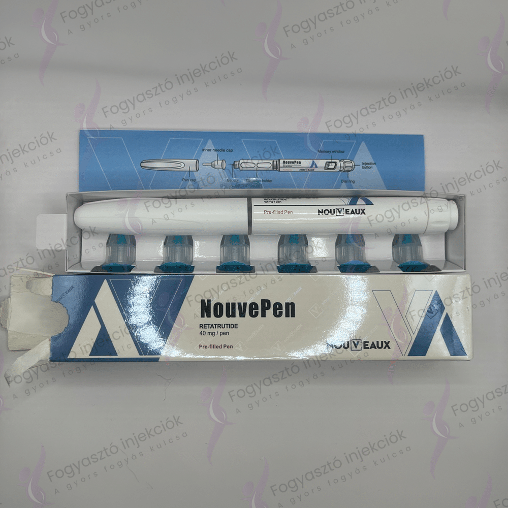 NouvePen (Nouveaux) – Retatrutide 40mg előretöltött injekciós toll és tűk dobozban